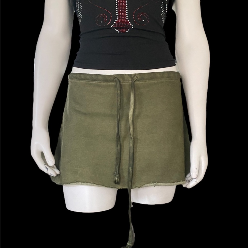 Darker Wavs DollsKill | NWT’s Cyber Y2K drawstring mini lowrise sweat skirt - Picture 2 of 9